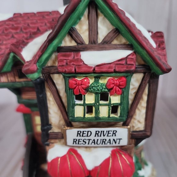 Grandeur Noel Ceramic Christmas Village Red River Restaurant - Picture 6 of 9